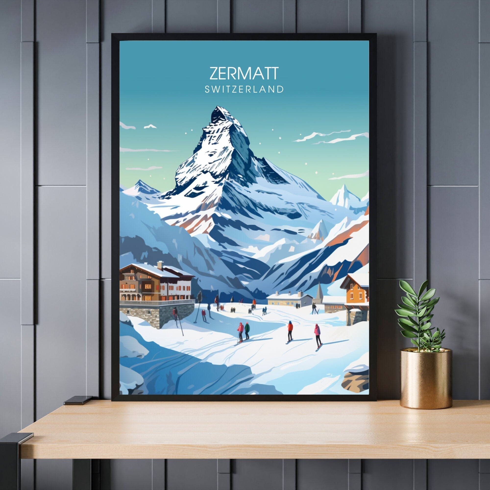 Affiche de voyage Zermatt, Suisse